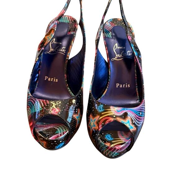 Christian Louboutin Hot Chick Sling Alta Pumps Starlight Neon EU 36.5 US 6.5 - Picture 7 of 15